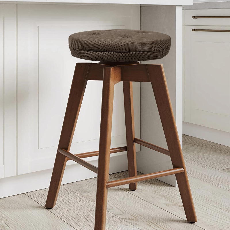 baibu Bar Stool Cushions, Super Breathable Round Bar Stool Cover Seat Cushion Brown 13" - One Cushion Only - Image 3